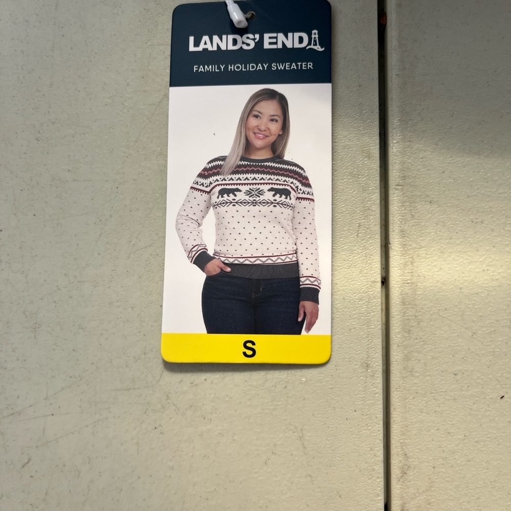 Lands' End Cream Family Sweater Set woman’s small NWT
